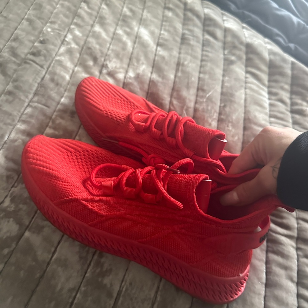 Red sneakers